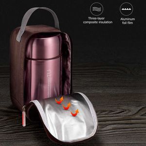 BOAONI 800 ml 1000 ml Thermobehälter für Lebensmittel, vakuumisolierte Suppen-Thermosbehälter, Lunchbox aus Edelstahl 316 mit Klapplöffel, 210232Z