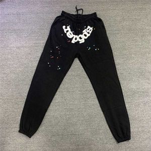 Skummande tryck SP5DER 555555 Ängelnummer Sweatpants Män Kvinnor Spindel Web Joggers Drawstring Byxor G1007