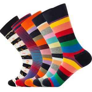 Funky Kolorowe Paski Kobiety Skarpetki Bawełniane Przytulne Oddychające Zima Śmieszne Szczęśliwe Mężczyźni Skarpetki Nowość Deskorolka Casual Crazy Socks X0710