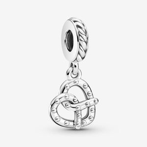 100% 925 sterling silver carino pretzel ciondola fascino fit pandora originale europeo charms braccialetto moda gioielli da sposa accessori