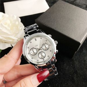 shipping-montre de luxe men's quartz steel band watch 40.5MM stainless large plate watch ladies business watchs