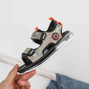 Children's sandals summer boys and girls Fashion soft bottom sandals sports cool trend camouflage vacation beach sandal 210713