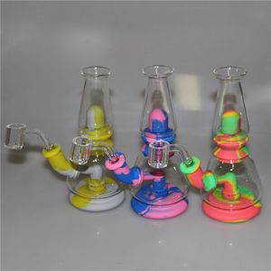 Glasbubblor Vattenrör Shisha Hookah Smoking Tobacco Bongs Dabs Rig med Quartz Banger Bowl