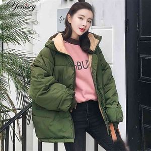 oversize Real Full Zipper Solid Fashion Cotton Cotton-padded Jacket More Big Yards Hooded Warm Q17 Winter Jacket Women 210918