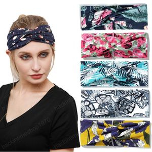 Printing Hair Band Bohemian Print Knit Headbands Hairs Accessories Sweat Absorbing Yoga Headband Fashion Style Wide-brimmed Cross
