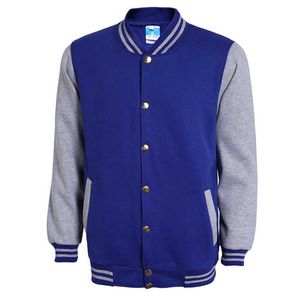 Klasyczna Blue Varsity Baseball Jacket Mężczyźni Veste Homme Jesień Moda Marka Slim Fit Bomber College Kurtki Bawełniana Kurtka 3XL X0621