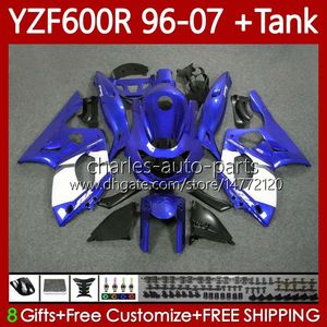 Oranjes +tanque para Yamaha YZF600R Blue Blue Thundercat YZF 600R 600 R 96 97 98 99 00 01 02 02 07 Cuerpo 86NO.104 YZF-600R 1996 2003 2004 2005 2006 2007 YZF600-R 96-07