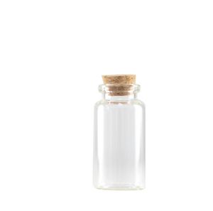 2021 1ml Vials Clear Glass Bottles with Corks Mini Glass Bottle Wood Cap Empty Sample Jars Small 13x24x6mm(HeightxDia) Cute Craft Wish