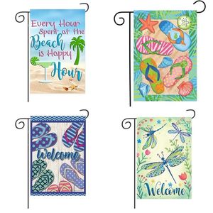 Spring and Summer Garden Flag welcome flags slippers dragonfly printed decorative flags30 * 45cm T500699