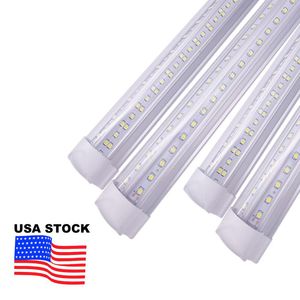 T8 8Ft 72 Watt Integrated Tube Light V Shape LED Tubes 8 Foot Cooler Door Freezer Shop Lights Stock in Los Angeles and New Jersey USALIGHT