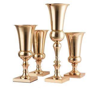 Dekoracja imprezowa 14 sztuk) Metalowa włókna szklanka Trąbka Tubek Centerpiece Flower Holder Wedding Events Yudao1507