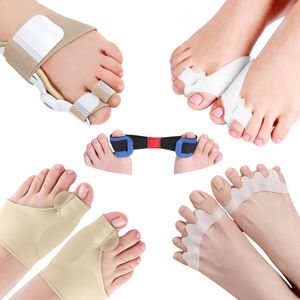 8 pçs / set Lunes mangas Hallux Valgus Foot Corrector Alinhamento Toe Separador Metatarsal Splint Orthotics Pain Relief Toda ferramenta de cuidados