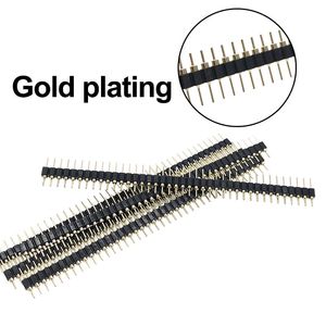 20 Pair Connector Pin Header Strip Lighting Accessories 20pcs Male + 20pieces Female Headers Single Row 40-Pin 2.54mm -Pin Connectors Strips Round Needle 1x40