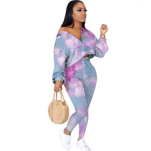 Women's Tracksuits Autumn Women Casual Set Sportwear Long Sleeve Crop Top+ Pants Two Piece Sst Tracksuit Clothes For Active Outfits