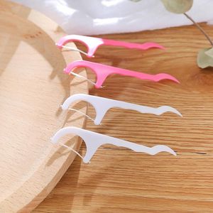 25pcs/set Plastic Toothpicks Cotton Floss Toothpick Stick For Oral Health Table Accessories Tool Opp Bag Pack RH9321