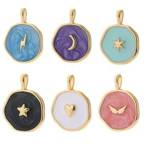 Mond Stern Herz Designer Charms für Schmuckherstellung Zubehör Böhmen Bunte süße Anhänger Charms Diy Ohrringe Halskette Charms