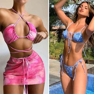 Miyouj alta corte biquinis micro tanga sexy maiô mulheres swimwear verão fatos de banho cor sólida bikini conjunto halter biquini 210722