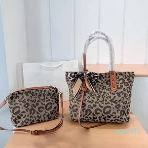 Mulheres Ombro Tote Crossbody Bags Moda de Alta Qualidade Grande Capacidade Leopardo Bolsas Bolsas De Luxo Sacos de Compras 2 Pcs