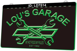 LD7514 Garage My Rods Rules Wrench 3D Engraving LED Light Sign Wholesale Retail