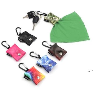 Portable Glasses Cloth Keychains Pendant Fashion Printing Keychain Hanging Bag Carabiner Mobile Phone Screen Cleaning Cloths CCA7236