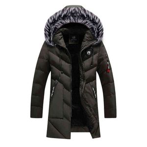 Men's winter jacket 2021 fashion fur coat hooded men's parka coat men's solid thick stuff coat G1115