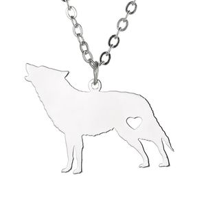 Collana con ciondolo lupo selvatico Collana in acciaio inossidabile per amanti degli animali Gioielli per donne Uomini Regali di amici