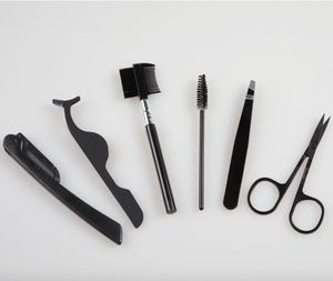Akcesoria Brwi Clip Trymmer Nożyce do Kształtowania Brwi Knife Eyelashes Curler Kosmetyczne Piękne Makijaż Narzędzia 6 Sztuk / Set J043 Free DHL
