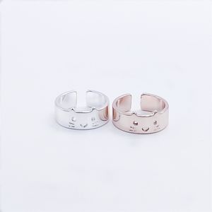 NUOVO anello per gatti anelli piatti stile viso animale carino oro argento rosa tre colori all'ingrosso opzionale