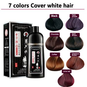 7 Colors Organic Natural Fast Hair Dye Only 5 Minutes Noni Plant Essence Brown Hair Color Dye Shampoo for Cover Gray White HairS