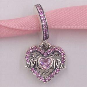 925 Gümüş Boncuklar Pandora People Heart Mom Dangle Charm Charms Uyan Avrupa Pandora Tarzı Takı Bilezikler Kolye 799402C01 Annajewel