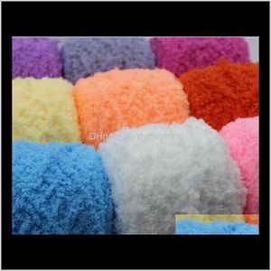 Yarn Clothing Fabric Apparel Drop Delivery 2021 Coral Baby Floss Hand Diy Knitting Material Bag Thick Scarf Towel Line Wholesale 43Lr5