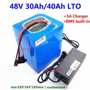 GTK LTO 48V 30AH 40AH Литий-литий Титаната батареи с BMS 20S для 2400W 3000W 48V Электрический велосипед + 54,6 В 5Ахааргер