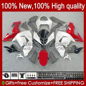 Motocykl KAWASAKI NINJA Fairings Dla ZX10R ZX 10R 10 ZX1000 R 1000 CC 2006-2007 Nadwozie 14No.30 ZX1000C ZX10R 06 07 ZX1000CC 1000cc 2006 2007 Bodys rynsztunek czerwone srebrzyste