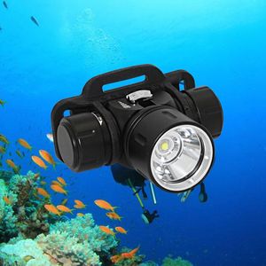 Waterproof Headlamp For Diving al por mayor-Lámparas de cabeza a prueba de agua Lámparas de la cabeza de buceo CREE XM L2 LED Linterna de Diver Linterna Lumens Torch Use Batería de ion