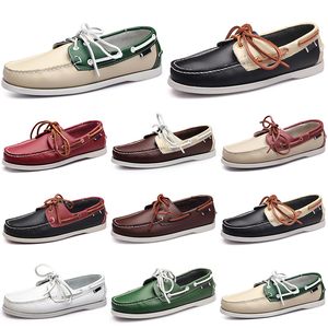 Мужчины Casuals Shoes Трехместный Черный Белый Популярный Дышащие Салверы Taupe Mahoganys Brows Joggings Ходьба Квартиры Софт Мультис Кожаные Мужские кроссовки Открытый тренер