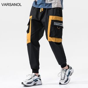 Varsanol Cargo Pants for Men Fashion Streetwear Big Pockets Solid Jogging Pants Men Clothing Military Loose Cotton Trousers 3xl 210601