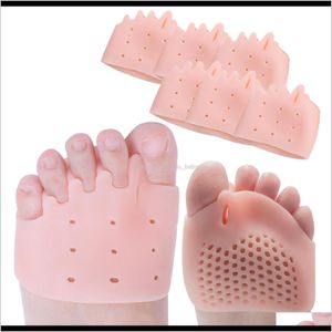 Wholesale soft gel toe separators for sale - Group buy Foot Care Forefoot Pads Fivehole Honeycomb Toe Separator Soft Gel Pain Relief Insoles Prevent Feet Callus Blisters Corn C1533 Okn Qk9Fg