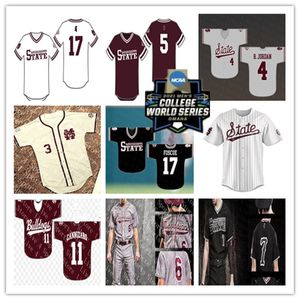 2021 Mississippi State Bulldog Baseball WS World Series Jersey 5 Tanner Allen 4 Rowdey 15 Jake Mangum 19 Logan Tanner 3 Scotty Dubrule 6 Kamren James 20 Hancock Luke 4XL