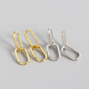 Hoop & Huggie Sterling Silver 925 Geometric Personalized Oval Design Hoops Earrings Gift Women Boho Korean Wedding Earing Accessories Jewelr