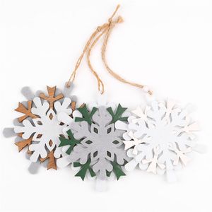 Christmas Ornament Felt Snowflake Pendant DIY Decoration Xmas Tree Hanging Pendants Crafts Q2