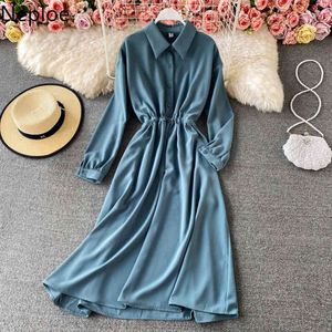 Neploe Sukienki Dla Kobiet Biuro Lady Cinka Vestisos Mujer Wiosna Elegancka Szczupa Slim Temperament Maxi Dress Femme 210422