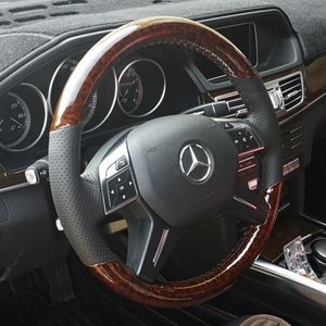 Для Mercedes-Benz Старый C-Class ML350 S300 S350 E260L GL400 DIY Пользовательские Кожаные Имитация Осведомлевая Крышка Mahogany Специальная Рулевая крышка для Автозапчастей
