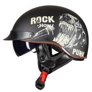 Motorcycle Helmets Helmet Half Retro Casque Cross Scooter German Vintage Chopper Women Cafe Racer Casco Endure Capacetes Para Moto