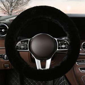 Steering Wheel Covers Car Cover Universal Winter Plush Soft Wool Elastic Protect Interior Accessories