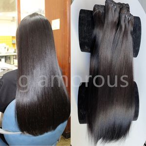 Super Double Drawn Bone Straight Hair 3 Bundles Extensions brasilianisches reines rohes Nagelhautausgerichtetes 100 % menschliches Haargewebe