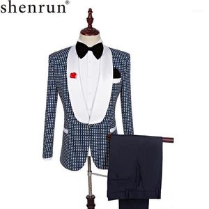 Shenrun Men Tuxedo Slim Fit Korean Small Suits Fashion Pattern Wedding Groom Party Prom Stage Costumes Singers Skinny Tuxedos1