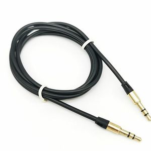 Audio kablowe gniazdo 3,5 mm do mężczyzny 1M linia audio aux Połączona złota matowy metalowy sznur do samochodu głośnik słuchawkowy przewód przewodowy Wysoka jakość