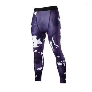 Men's Pants High Elastic Camouflage Skinny Running Leggings Tights Men Sport Trainning Quick Dry Compression Fitness Y1