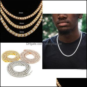 Wholesale diamond necklace tennis chain for sale - Group buy Tennis Graduated Necklaces Pendants Jewelry Mens Hip Hop Iced Out Tennis Chains Bling Luxurious Sterling Sier Row M Mm Diamond Necklac