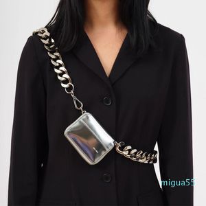 Damen KARA Tasche aus dickem Metall mit dicker Kette, BLACK BIKE WALLET Schulterhandtaschen, Mini-Kleinbrusttaschen, Münzgeldbörse